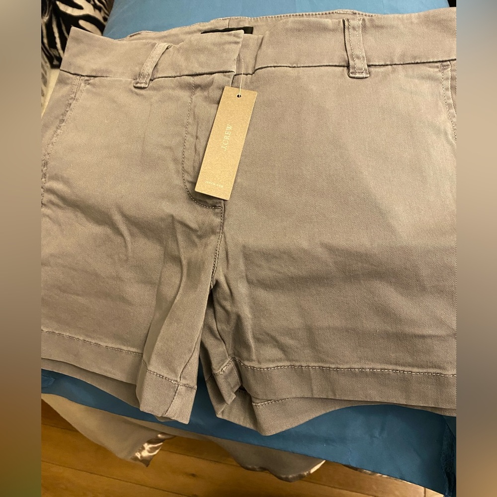 J Crew Gray stretch chino shorts 4inch inseam size 0